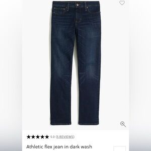 J. Crew men’s 32 x 32 athletic flex jeans dark wash